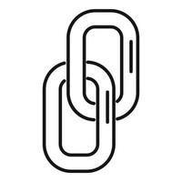 Hyperlink chain icon outline vector. Metal link vector