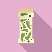 Canned vegetables icon flat vector. Pickle food vector