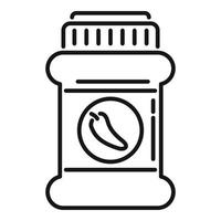 Canned pepper icon outline vector. Food pickle vector