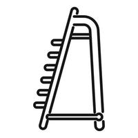 vector de contorno de icono de escalera de metal. construcción escalonada