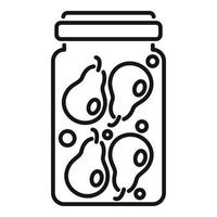 Canned pear icon outline vector. Food pickle vector