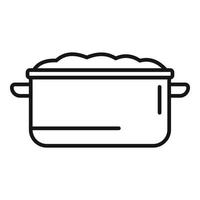 Mash potato dish icon outline vector. Boiled food vector