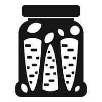 Canned carrot icon flat vector. Food pickle vector