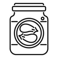 Canned eggplant icon outline vector. Food pickle vector