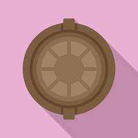 Top view coffee capsule icon flat vector. Espresso cup vector