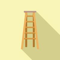 Wood ladder icon flat vector. Construction stair vector