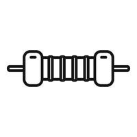 Circuit resistor icon outline vector. Chip capacitor vector