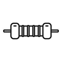 Circuit resistor icon outline vector. Chip capacitor vector