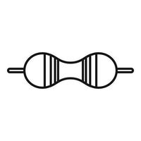 Chip resistor icon outline vector. Electrical circuit vector