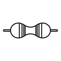 vector de contorno de icono de resistencia de chip. circuito eléctrico