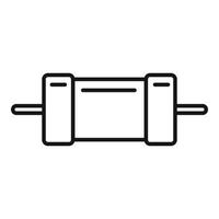 vector de contorno de icono de resistencia eléctrica. circuito electrico