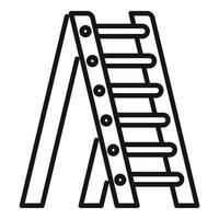 Old ladder icon outline vector. Wood safety vector