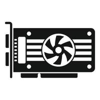 Cpu video card icon simple vector. Computer gpu vector