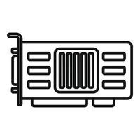 Chip gpu card icon outline vector. Graphic pc vector