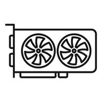 Motherboard gpu icon outline vector. Computer card vector