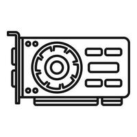 Pci gpu card icon outline vector. Pc video vector