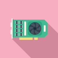 Motherboard gpu icon flat vector. Computer card vector