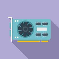 Pci gpu card icon flat vector. Pc video vector