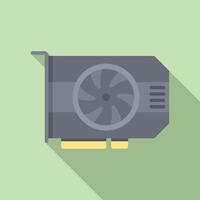 Computer card icon flat vector. Pc gpu vector