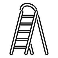 Aluminium ladder icon outline vector. Wood construction vector