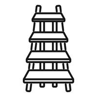 Ladder icon outline vector. Wood construction vector