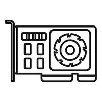 GPU graphic card icon outline vector. Computer pc vector