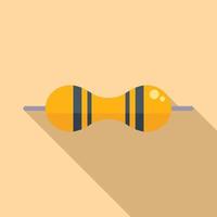 Chip resistor icon flat vector. Electrical circuit vector