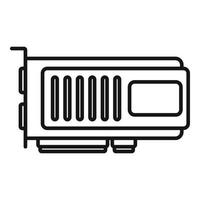 Gpu board icon outline vector. Computer card vector