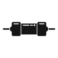 Electric resistor icon simple vector. Capacitor chip vector