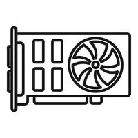 Graphic card icon outline vector. Computer pc vector