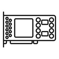 vector de contorno de icono de tarjeta gpu. ordenador personal