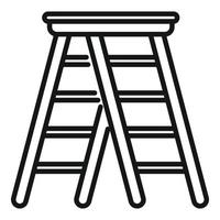 Construction ladder icon outline vector. Wooden step vector