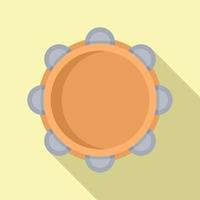 Samba tambourine icon flat vector. Music drum vector