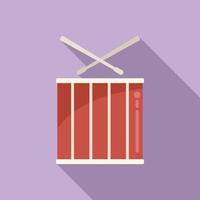 vector plano de icono de percusión de tambor. kit de musica