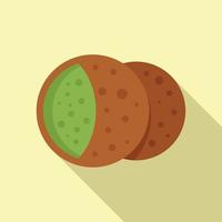 icono de falafel vegano vector plano. cocina pita