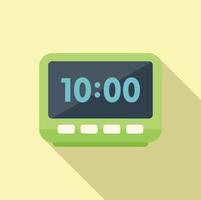 Digital alarm clock icon flat vector. Flexible time vector