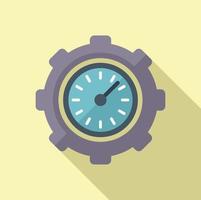 Work clock icon flat vector. Work time vector