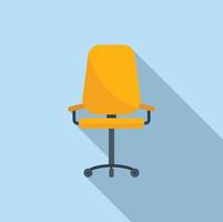 Work chair icon flat vector. Office time vector