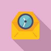 Mail work hour icon flat vector. Office time vector