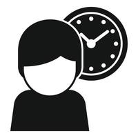 vector simple de icono de reloj de hora remota. tiempo de oficina