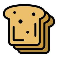 Sliced bread icon color outline vector