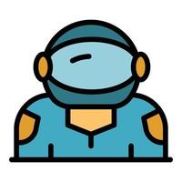 Spaceman icon color outline vector