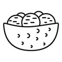 Falafel with herbs icon outline vector. Cooking plate vector