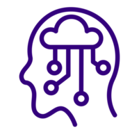 Head with brain icon design for Artificial intelligence technology theme png