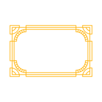 kunst deco kader schets beroerte in gouden kleur voor classy en luxe stijl. premie wijnoogst lijn kunst ontwerp element voor kopiëren ruimte en banier sjabloon png