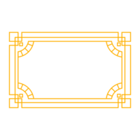 Art deco frame outline stroke in golden color for classy and luxury style. Premium vintage line art design element for copy space and banner template png