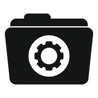 Folder gear icon simple vector. Web ui vector