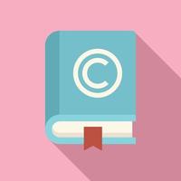 Book copywrite icon flat vector. Web design vector