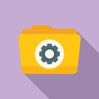 Folder gear icon flat vector. Web ui vector