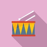 Concert drum icon flat vector. Kit music vector